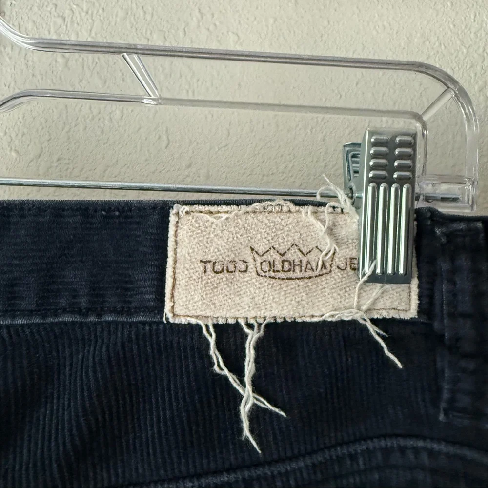 Todd Oldham vintage‎ blue corduroy straight wide leg cropped pants